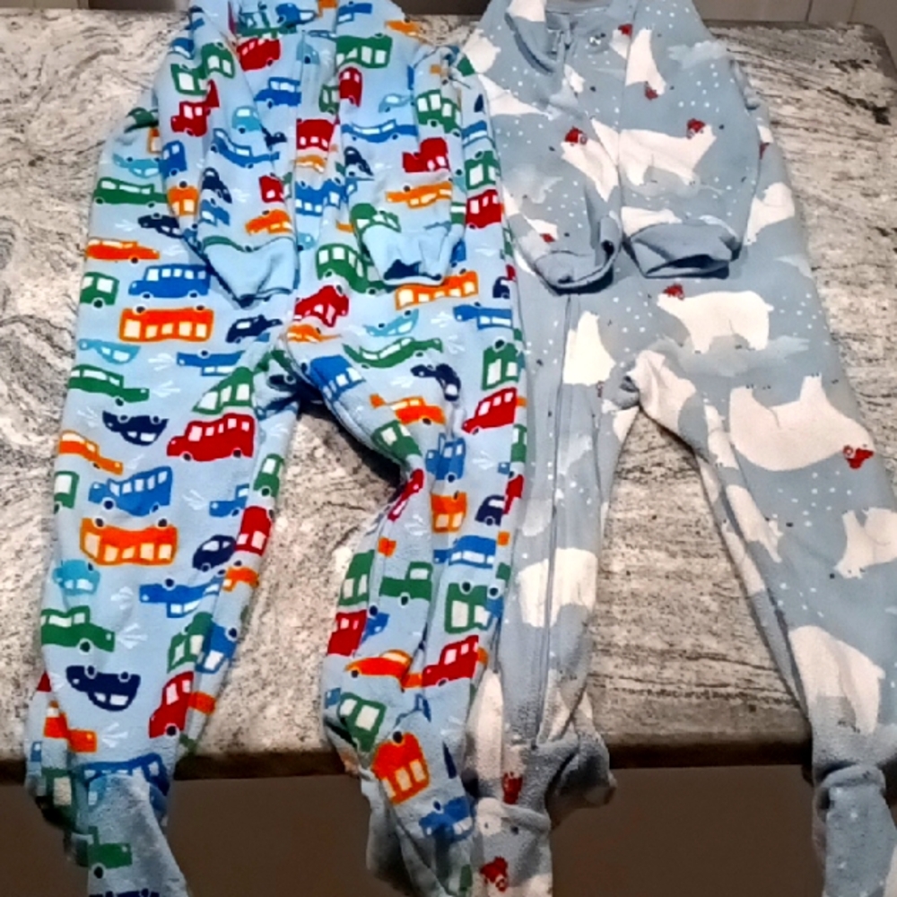 3T Colorful Car and Polar Bear Baby Pajamas